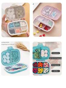 1pc 8 Compartments Daily Pill Box, Portable Weekly Travel Pill Organizer, Pocket Pill Container, Wallet Pill Dispenser For Vitamins And Fish Oil, Moisture-Proof Box For Pills, Suitable For Carrying, Essential For Travel