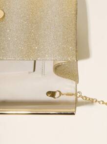 Long lanh Vàng Kim loại Cạnh Túi đám tiệc Lấp lánh Túi xách tay Cho bữa tiệc & Lễ cưới - Vàng - Xem 8