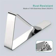 6pcs Tablecloth Clips, Heavy Duty Picnic Table Clips, High Elastic Tablecloth Clip, Storage Clips, Tablecloth Non-Slip Windproof Fixing Tool, Home Outdoor Restaurant Supplies - Silver - View 2