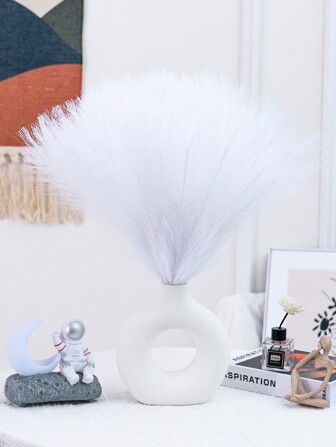 5件/10件优雅的16.9英寸长人造蒲苇 - 采用柔软坚韧的涤纶面料制成，塑料人造植物，可弯曲恢复形状，春季装饰，情人节，现代简约北欧风格，波西米亚风格 - 适用于家居装饰、花瓶、婚礼、派对、客厅、餐厅、卧室、展览、酒店、画廊、DIY墙壁、办公桌填充物。生日毕业礼物，秋季装饰，秋季返校房间装饰学校用品