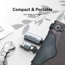 VENTION HDMI 适配器二合一 HDMI 视频采集卡 Type-C/USB-A 转 HDMI-A 高清转换器 OTG 电缆适配器游戏直播录制设备视频收集器兼容相机、Switch、PS4/5、电脑 HDMI 转 Type-C 直播游戏相机 - 灰色 - 查看 7