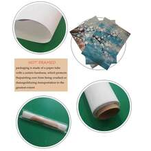 3 幅蓝湖墙艺术彩绘花卉油画帆布画廊包裹现代花卉艺术品适用于客厅卧室装饰家居装饰无框架 - 彩色 - 查看 7