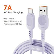 Cáp USB Type C Toocki 7A Tương Thích Với P50 P40 Pro Poco F3 Oneplus 100W Sạc Nhanh USB-C Type-C Cáp 3M - USB-A-TYPE-C - Xem 2