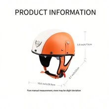 Kco 摩托車頭盔復古風格巡航半頭盔附耳保護,透氣全季安全頭盔適用於摩托車、電動車、騎行 - 橘色 - 查看 9