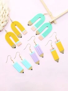 Pencil Drop Earrings - Multicolor - View 1