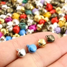 100入組彩色金屬可愛卡通鈴鐺吊墜帶聲,適用於製作珠寶,情人節禮物,男女適用的假日禮物 - 時尚節日 - 查看 2
