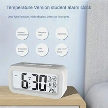 Alarm Clock For Student, Silent Bedside Simple Creative Multifunctional Office Attendance Alarm Clock, Luminous Alarm Clock For Home, Office, School Use 3pcs AAA Batteries Powered (Not Included) - Multicolor - View 7