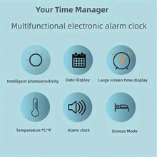 Alarm Clock For Student, Silent Bedside Simple Creative Multifunctional Office Attendance Alarm Clock, Luminous Alarm Clock For Home, Office, School Use 3pcs AAA Batteries Powered (Not Included) - Multicolor - View 9