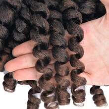 棒式捲曲針織髮 8英寸針織髮牙貝捲針織髮扭結辮髮針織卷曲女士捲髮編織髮 - 拼色 - 查看 10