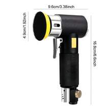 1/2/3inch Mini Air Sander, Random Orbital Air Sander Kit,Mini Pneumatic Sander For Auto Sanding Tools Kits With 1/2/3inch Polishing Sponge & Knitted Pads Sandpapers - Black - View 6
