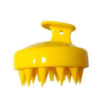 頭皮按摩器,柔軟矽膠刷毛深層清潔頭皮促進生髮淨化頭皮,洗髮刷去頭屑,全黑色 - 橘色 - 查看 11