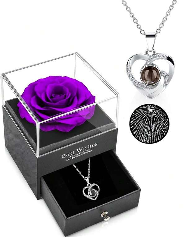 One Women'S Necklace A Beautiful Jewelry Gift Set In A Rose Gift Box