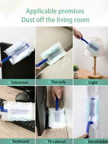 1pc Multi-Functional Static Dust Removal Brush With Fine Fiber & Chicken Feather For Household - Multicolor - View 7