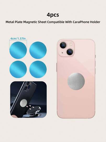 4pcs 4cm Circular Magnetic Plates Car Phone Holder Accessories