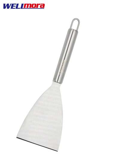 Espátula De Parrilla Triangular Mediana (24.5Cm) De Acero Inoxidable De Larga Duración, Raspador De Cocina Con Hoja Inclinada, Empuñadura Adaptable Y Orificio Para Colgar - Pala Para Hamburguesas, Pollo, Brochetas O Salchichas