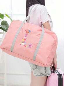 Bolsa de viaje con estampado de flores rosas, bolsa de equipaje, bolsa de mano, bolsa de fin de semana, bolsa de gran capacidad, impermeable, plegable, bolsa organizadora, bolso de lona con cremallera, para mujer, hombre, viajes, vacaciones, estudiantes, regreso a la escuela, accesorios de viaje, maleta, bolsa de gimnasio, bolsa de deporte, bolsa de hospital, bolsa de vacaciones, bolsa impermeable, bolsa de invierno, accesorios escolares - Rosa - Ver 5