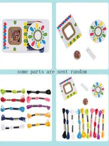 拼圖diy玩具編織手環 雨虹友誼手環 色彩繽紛創意手環 珠子製作玩具 - 粉色 - 查看 4