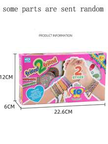 拼圖diy玩具編織手環 雨虹友誼手環 色彩繽紛創意手環 珠子製作玩具 - 粉色 - 查看 3