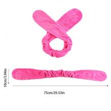 1条女士简约甜美发带，多功能发饰，可用于造型、洗脸、化妆，也可作头巾、吸汗带、发箍，适合秋冬季节度假装扮，优雅围巾，柔软头巾 - 彩色 - 查看 2