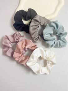 1pc Women's Multicolor Plain Fabric Hair Tie, Suitable For Daily Wear - Multicolor - View 8