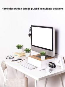 1盆人造盆栽植物,適合放在房間、書桌、架子、浴室進行家居裝飾 - 綠色 - 查看 7