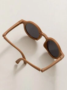 1 件儿童时尚眼镜，适合男孩和女孩，可折叠设计，附赠眼镜盒 - 彩色 - 查看 2