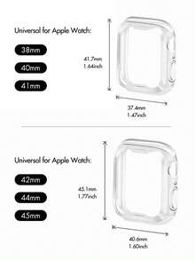 Smart Watch Case Compatible With Apple Watch 38mm 40mm 41mm 42mm 44mm 45mm, Clear TPU All Around Anti-Fall Bumper Protective Case Cover For  Series - Black - View 9