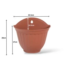 4 Macetas Colgantes Plastico Para Colgar En Pared Plantas Jardin Patio Hogar Paquete 4 Piezas - Marrón - Ver 3