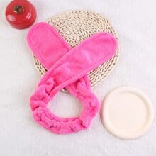 1条女士简约甜美发带，多功能发饰，可用于造型、洗脸、化妆，也可作头巾、吸汗带、发箍，适合秋冬季节度假装扮，优雅围巾，柔软头巾 - 彩色 - 查看 5