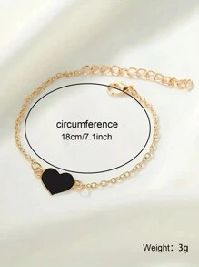 Bộ 5 chiếc đồng hồ nữ thời trang thường ngày dây da Pu dành cho nữ đồng hồ thạch anh kèm vòng tay hình trái tim màu đen, vòng cổ, khuyên tai ngày lễ tình nhân - màu đen - Xem 7