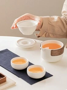 1pc  Travel Portable Glass Tea Set High Temperature Resistant Tea Cup Set With Carring Cases Hot Travel Essential Tea Set Accessories - Multicolor - View 5