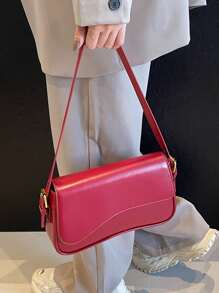 多巴胺時尚潮流女式斜挎包,新年和春節風格復古包,適合任何場合 - 酒紅色 - 查看 5