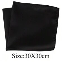 1pc Men's Solid Color Silk Pocket Square/Handkerchief For Weddings, Parties And Formal Events, 30x30cm - Multicolor - View 2