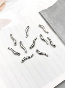 A Set Of Ten Diy Chili Pepper Accessories - Silver - View 1