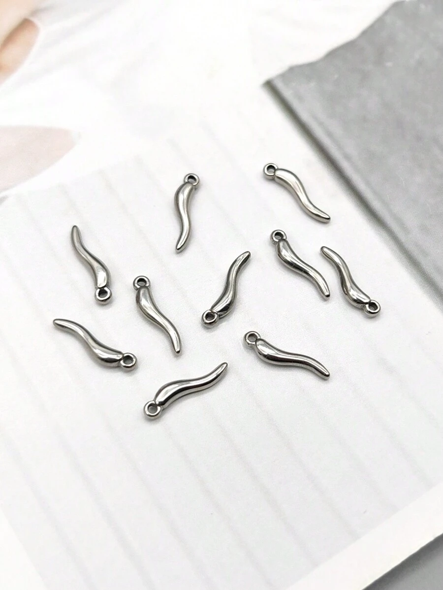 A Set Of Ten Diy Chili Pepper Accessories - Silver - View 1