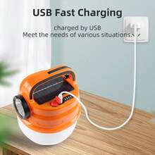 1個便攜式太陽能多功能露營燈,帶led燈和緊急功能,適用於戶外使用 - 藍色 - 查看 6