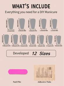 24pcs Medium Milk White Solid Color False Nails With Simple Design, Including 1pc Nail File And 1pc Jelly Glue Press On Nails Nail Supplies