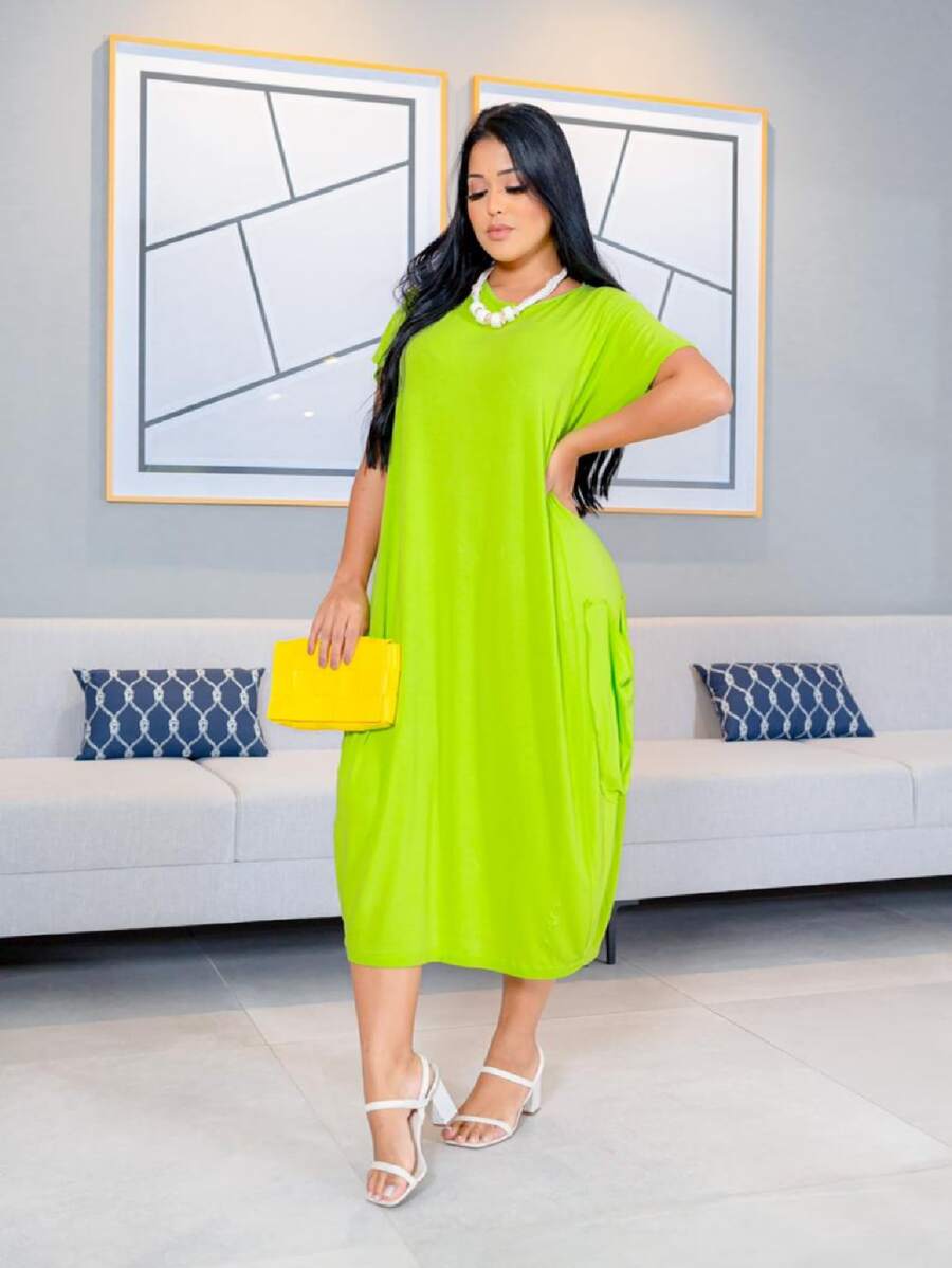 Women Dresses - 青檸色 - 查看 1