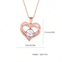 肥皂玫瑰雙愛心吊墜項鍊適合母親、女友、妻子、女兒、最好的朋友、情人節、週年紀念、母親節、聖誕節、生日禮物 - 白色 - 查看 2