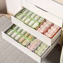 Sock Storage Box Home Use Drawer Organizer For Underwear, Bra, Large Capacity - Green - View 6