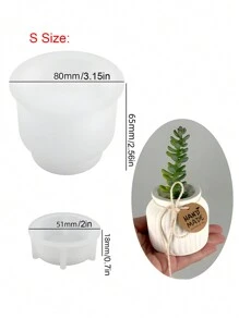 Diy Stripe Cement Pot, Concrete Casting Mold For Succulent Plants, Gypsum Mold With Lid For Storage Box, Epoxy Resin Dropping Mold, Aromatherapy Candle Jar Silicone Mold