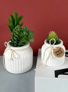 Diy Stripe Cement Pot, Concrete Casting Mold For Succulent Plants, Gypsum Mold With Lid For Storage Box, Epoxy Resin Dropping Mold, Aromatherapy Candle Jar Silicone Mold