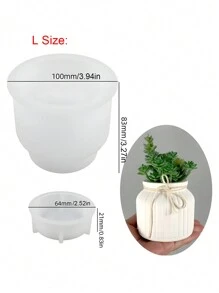 Diy Stripe Cement Pot, Concrete Casting Mold For Succulent Plants, Gypsum Mold With Lid For Storage Box, Epoxy Resin Dropping Mold, Aromatherapy Candle Jar Silicone Mold