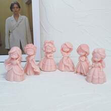 1 件 3D 公主女孩蜡烛模具，适用于 DIY 香薰蜡烛、石膏娃娃雕像、芳香蜡融化或硅胶成型树脂 - 無色 - 查看 2