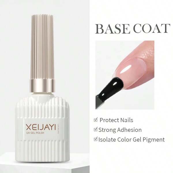 XEIJAYI 1pc Long-Lasting Diamond Gel Base Coat Shine Finish and Soak Off LED Nail Lamp Perfect for Christmas Nail Art Design