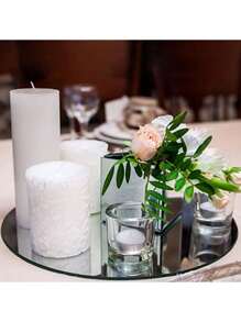 1pc Acrylic Round Mirror Plate Centerpiece Decoration For Wedding Dinner Party Candle Display, Diy Craft Accessory Best Gifts,Wedding Decor,Home Decor ,Room Decor Birthday Decorations Party Decorations Bachelorette - Transparent - View 3