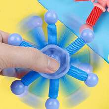 1pc Scalable Rotating Gyro Water Pipe Shaped Fun Toy For Desktop Decoration, Daily Entertainment (Random Color) - Random - View 3