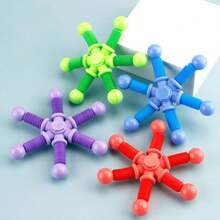 1pc Scalable Rotating Gyro Water Pipe Shaped Fun Toy For Desktop Decoration, Daily Entertainment (Random Color) - Random - View 1