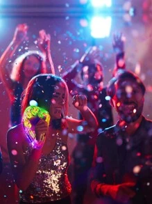 Led霓虹鈴鼓,發光玩具手持音樂閃爍鈴鼓玩具派對用品,適用於生日周年紀念禮品,為成人青少年派對玩具提供補貨 - 彩色 - 查看 4