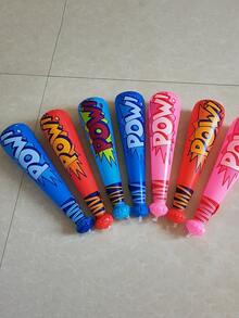 [Random Stripe Pattern]4pcs Inflatable Baseball Bat, Extra Large Sports Toy, Carnival & Birthday Party Prize, Baseball Theme Party Supplies & Fun Toys - Red - View 2